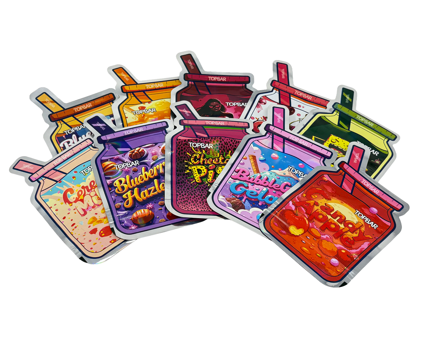 50 Pack - 3.5g Mylar Bags Mix Designs (STRAW JAR)
