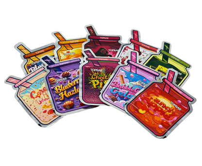 50 Pack - 3.5g Mylar Bags Mix Designs (STRAW JAR)