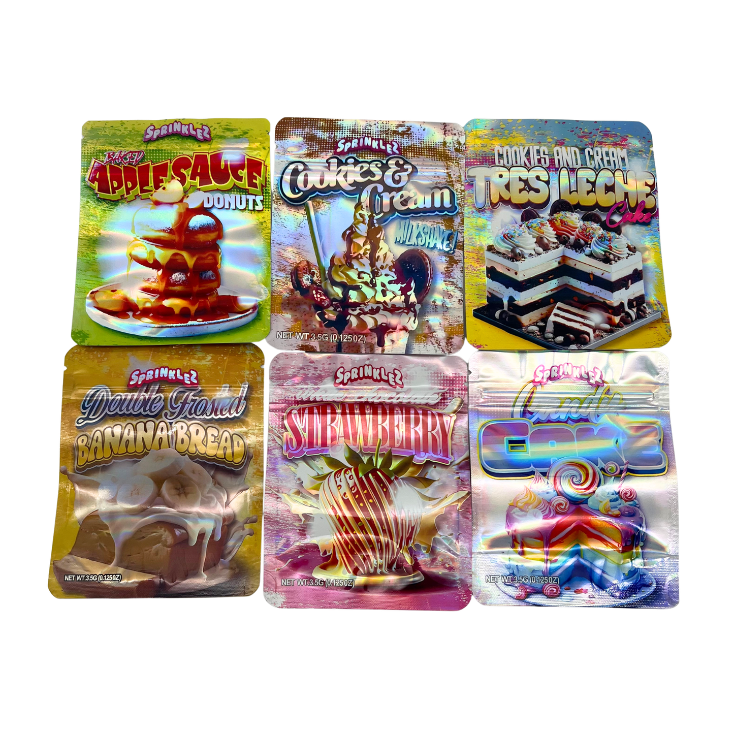 50 Pack - 3.5g Mylar Bags Mix Designs (SPRINKLEZ)