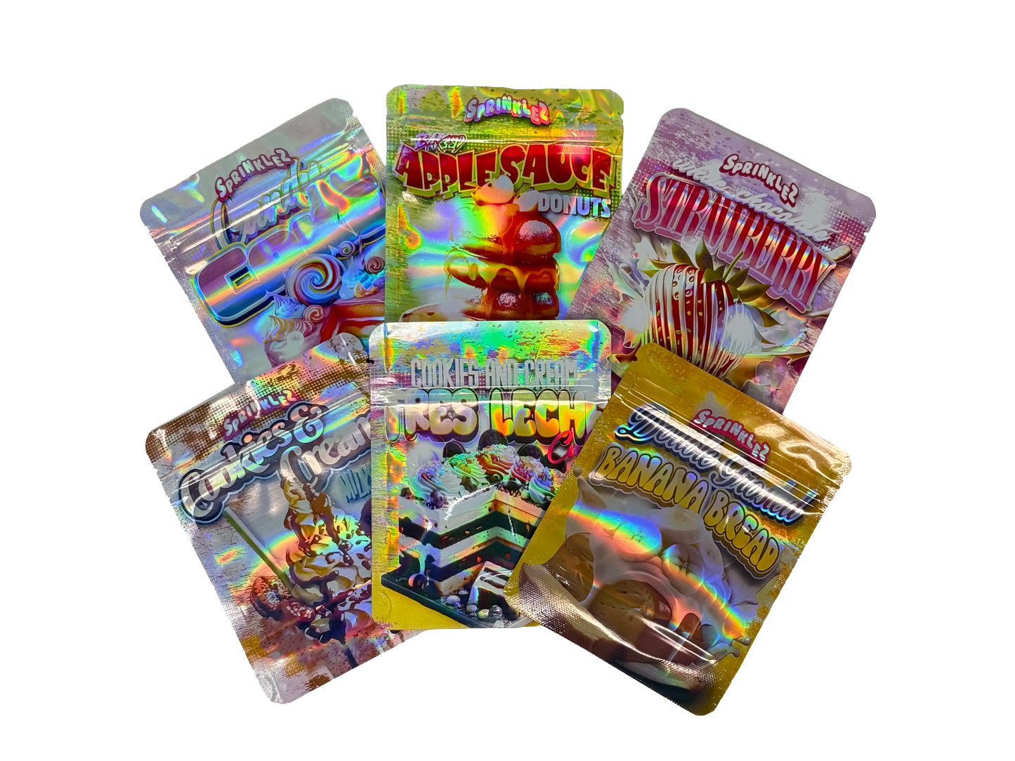 50 Pack - 3.5g Mylar Bags Mix Designs (SPRINKLEZ)