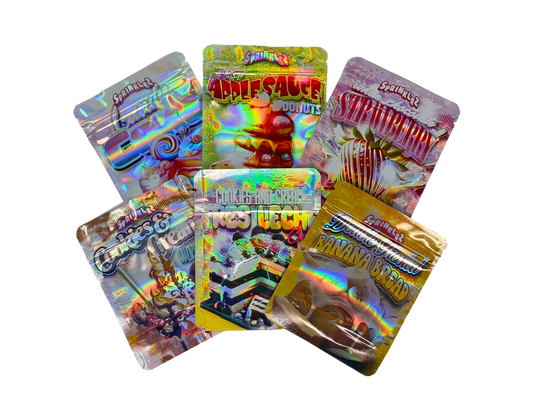 50 Pack - 3.5g Mylar Bags Mix Designs (SPRINKLEZ)