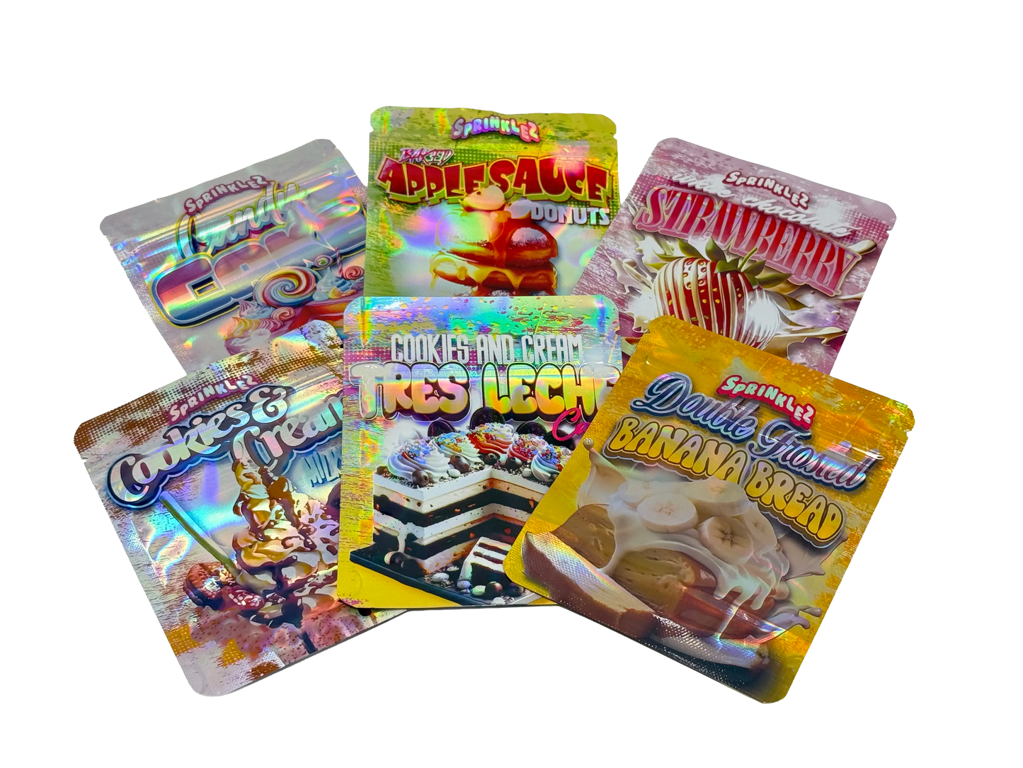 50 Pack - 3.5g Mylar Bags Mix Designs (SPRINKLEZ)