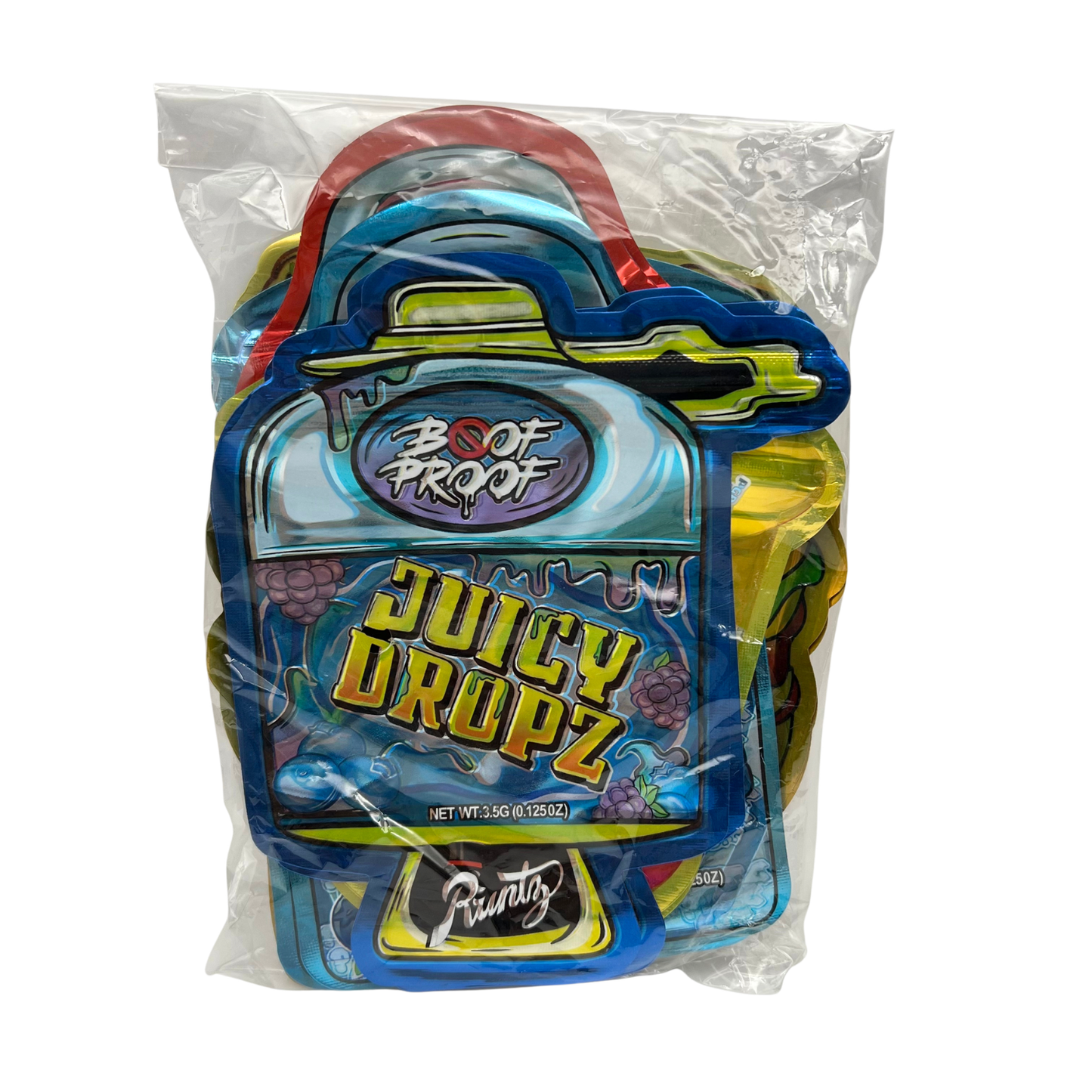 50 Pack - 3.5g Mylar Bags Mix Designs (SHAPED RUNTZ)