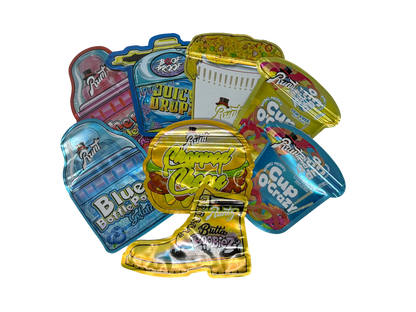 50 Pack - 3.5g Mylar Bags Mix Designs (SHAPED RUNTZ)