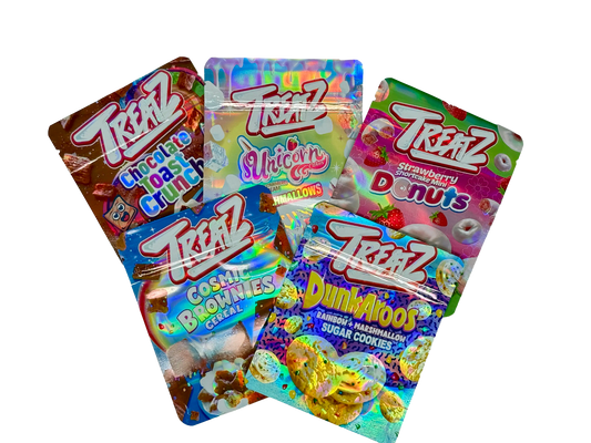 50 Pack - 3.5g Mylar Bags Mix Designs (TREATZ)