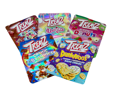 50 Pack - 3.5g Mylar Bags Mix Designs (TREATZ)