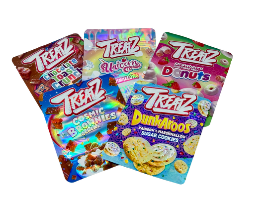50 Pack - 3.5g Mylar Bags Mix Designs (TREATZ)