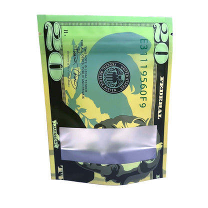 50 Pack – 3.5g Money Design Mylar Bags - Twenty Dollar Bill