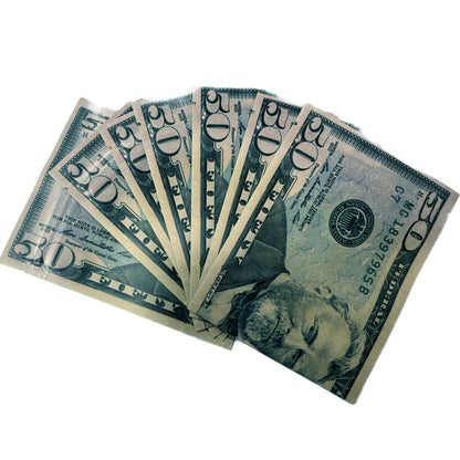 50 Pack – 3.5g Money Design Mylar Bags - Hundred Dollar Bill Back