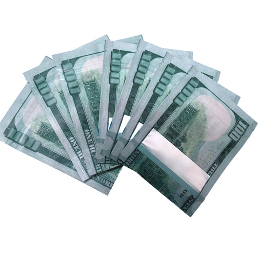 50 Pack – 3.5g Money Design Mylar Bags - Hundred Dollar Bill Back