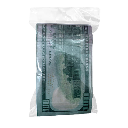 50 Pack – 3.5g Money Design Mylar Bags - Hundred Dollar Bill Back