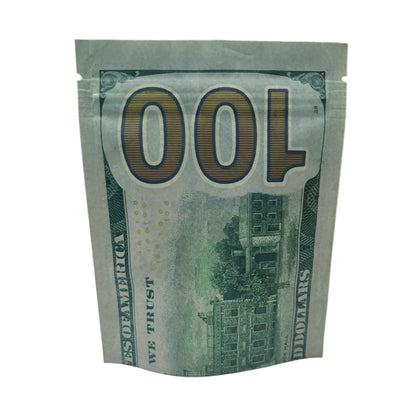 50 Pack – 3.5g Money Design Mylar Bags - Hundred Dollar Bill New