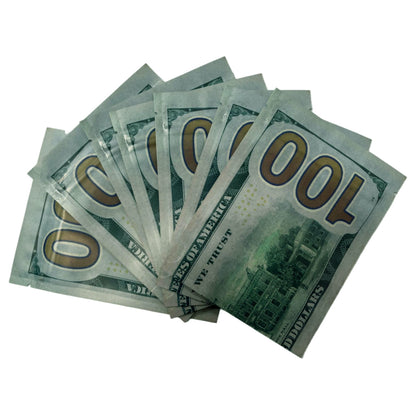 50 Pack – 3.5g Money Design Mylar Bags - Hundred Dollar Bill New