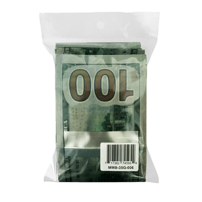 50 Pack – 3.5g Money Design Mylar Bags - Hundred Dollar Bill New