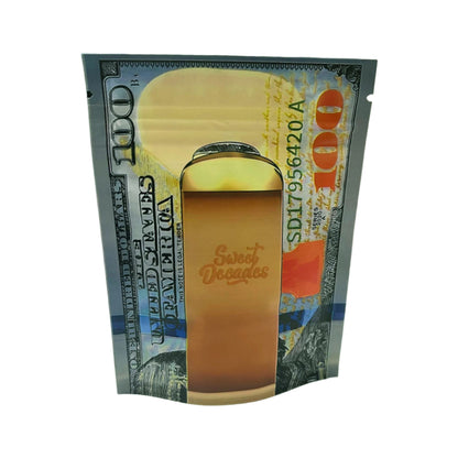 50 Pack – 3.5g Money Design Mylar Bags - Hundred Dollar Bill Clip