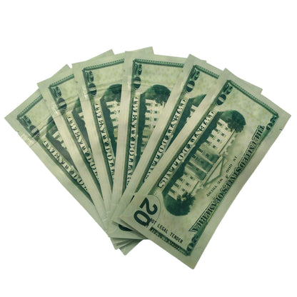 50 Pack – 3.5g Money Design Mylar Bags - Twenty Dollar Bill Who