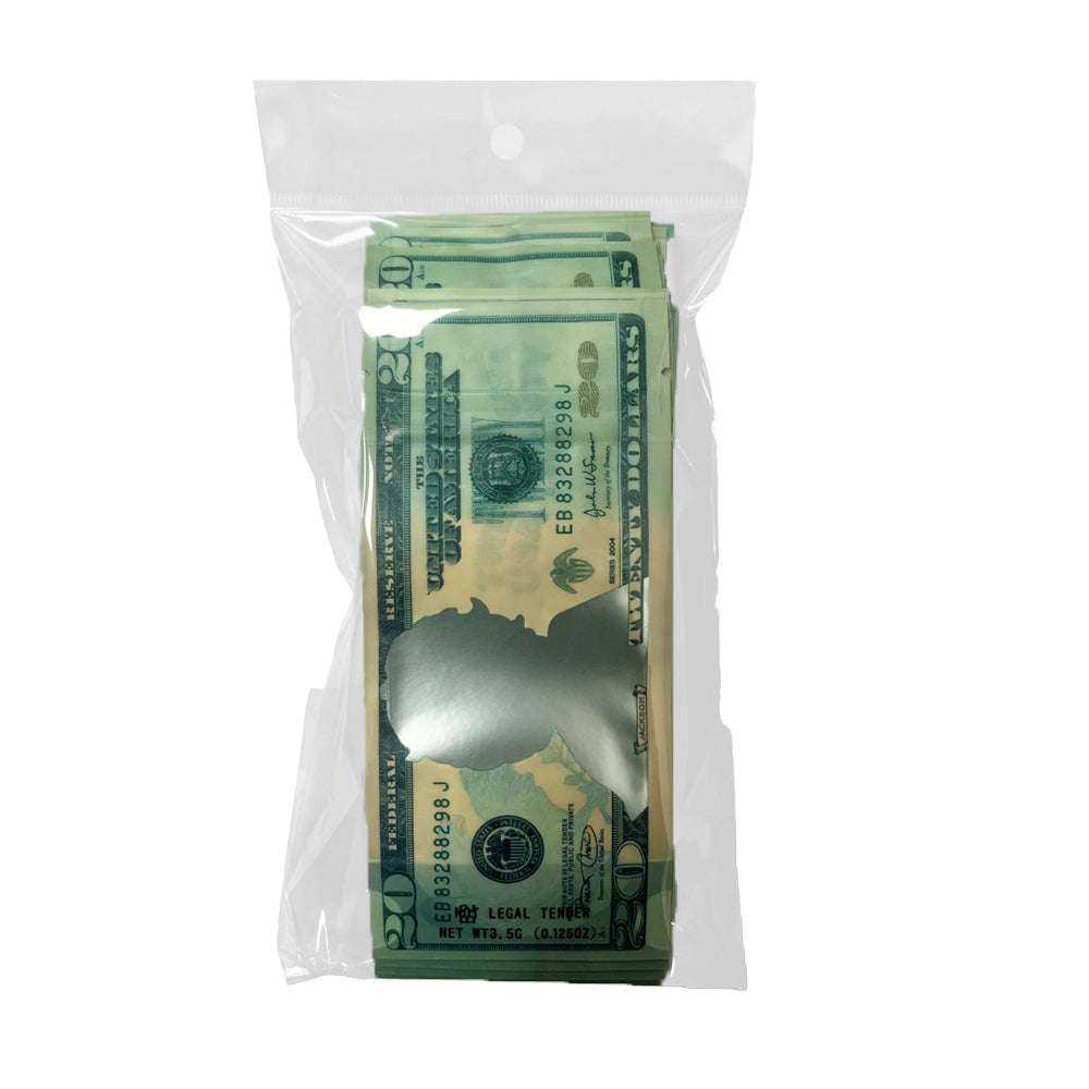 50 Pack – 3.5g Money Design Mylar Bags - Twenty Dollar Bill Who