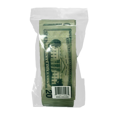 50 Pack – 3.5g Money Design Mylar Bags - Twenty Dollar Bill Who