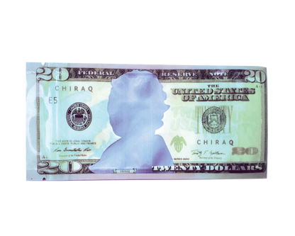 50 Pack – 3.5g Money Design Mylar Bags - Twenty Dollar Bill Who