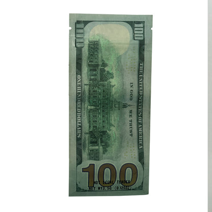 50 Pack – 3.5g Money Design Mylar Bags - Hundred Dolla Bill Ver 1