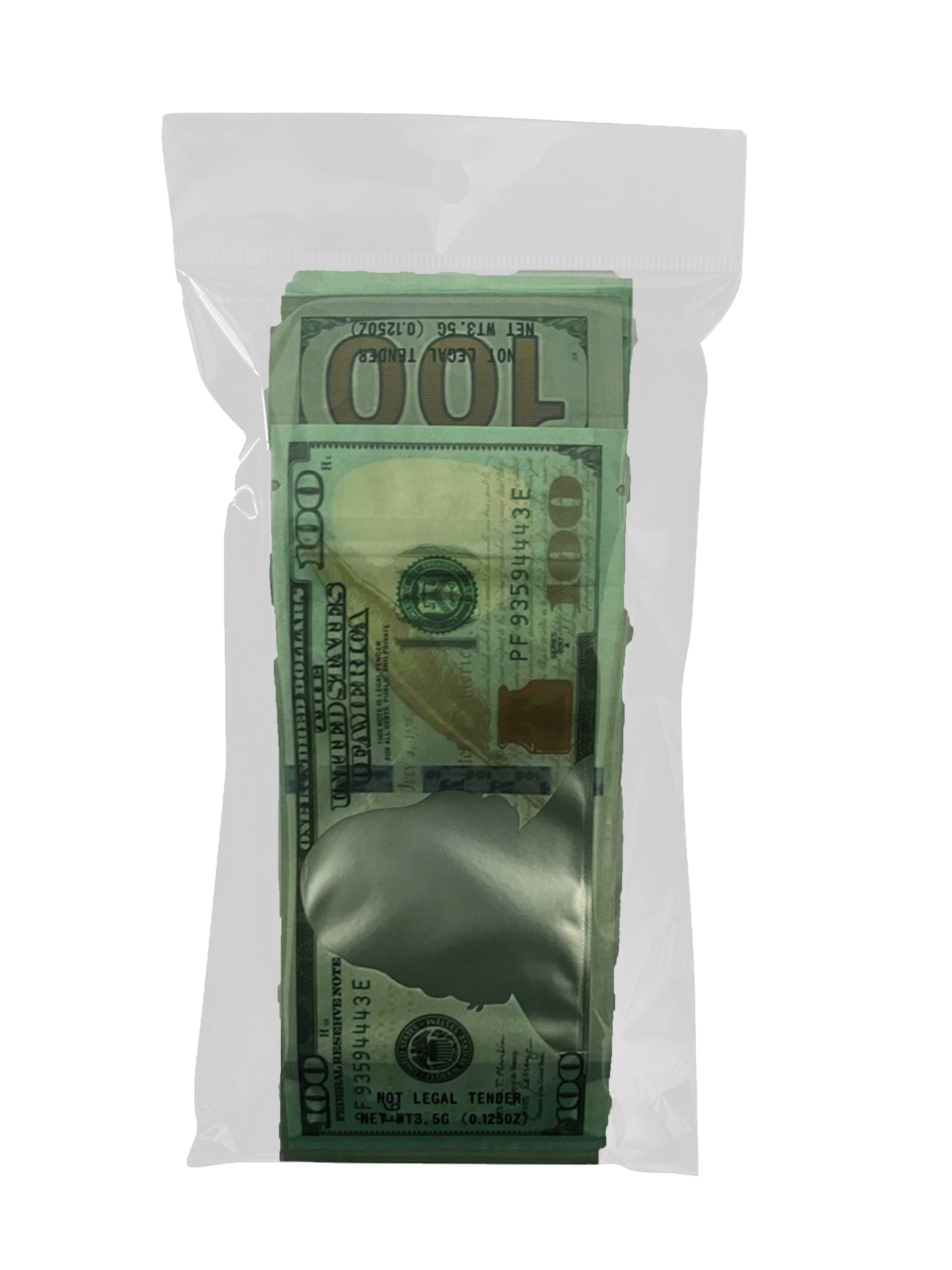 50 Pack – 3.5g Money Design Mylar Bags - Hundred Dolla Bill Ver 1