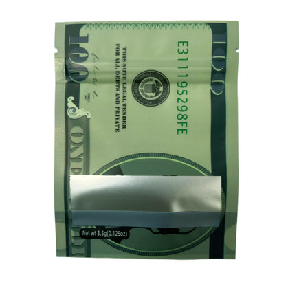 (50 Count) Money Design Die-Cut Foil Sleeves - Hundred Dollar Bill Ver 2