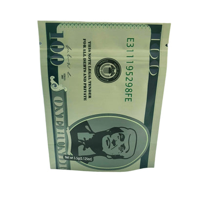 (50 Count) Money Design Die-Cut Foil Sleeves - Hundred Dollar Bill Ver 2