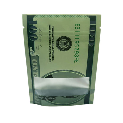 (50 Count) Money Design Die-Cut Foil Sleeves - Hundred Dollar Bill Ver 2