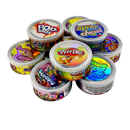 10 Pack 3.5g Pull-Top Tin Can Storage Containers Mystery Bundle - Popular Designs