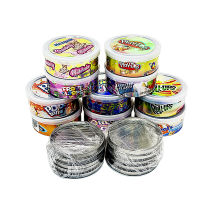 10 Pack 3.5g Pull-Top Tin Can Storage Containers Mystery Bundle - Popular Designs