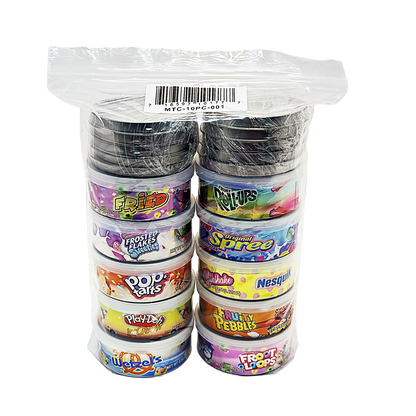 10 Pack 3.5g Pull-Top Tin Can Storage Containers Mystery Bundle - Popular Designs
