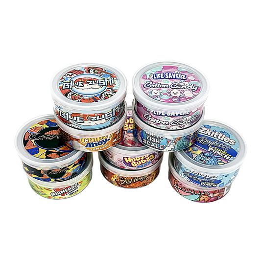 12 Pack - Tin Can Style Metal Storage Pull Top Containers (Lids & Wrap Labels) - Exotic Variant Selection