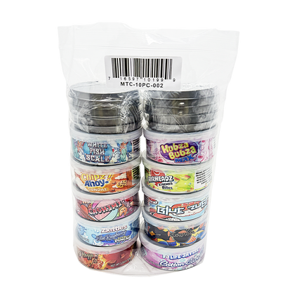 12 Pack - 3.5G Tin Can Style Metal Pull-Top Decorative Storage Containers with Lids - A5 Wagyu