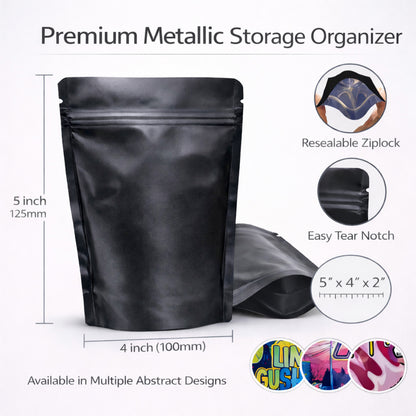 100 Pack 3.5g Small (4" x 5") Mylar Bags Mystery Bundle Assorted Designs