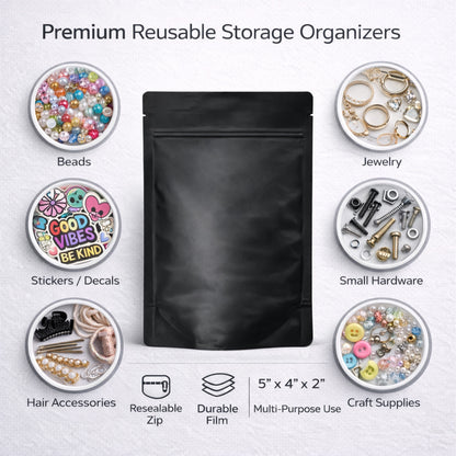 100 Pack 3.5g Small (4" x 5") Mylar Bags Mystery Bundle Assorted Designs