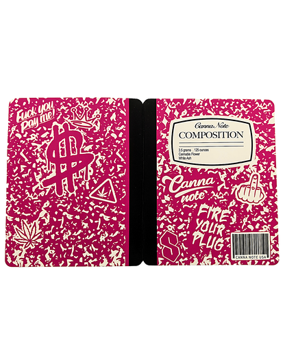 12 Count 4.5" - 3.5" Notebook-Style Mylar Bags  Hot Pink