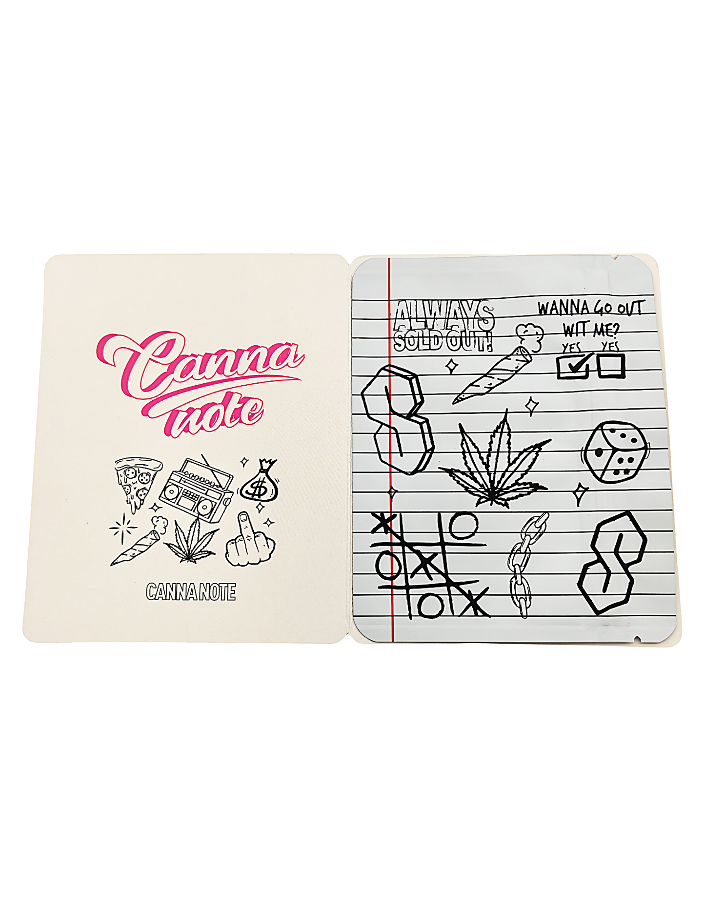 12 Count 4.5" - 3.5" Notebook-Style Mylar Bags  Hot Pink