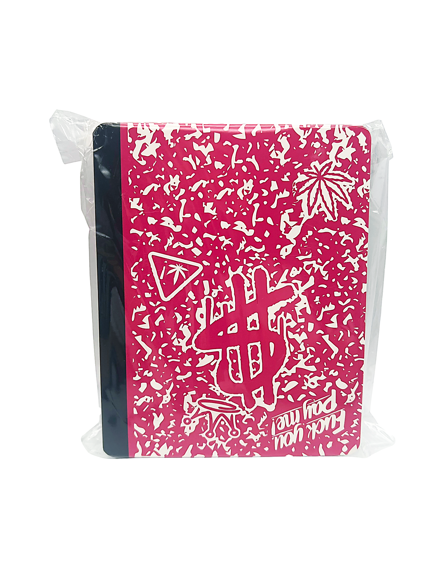 12 Count 4.5" - 3.5" Notebook-Style Mylar Bags  Hot Pink
