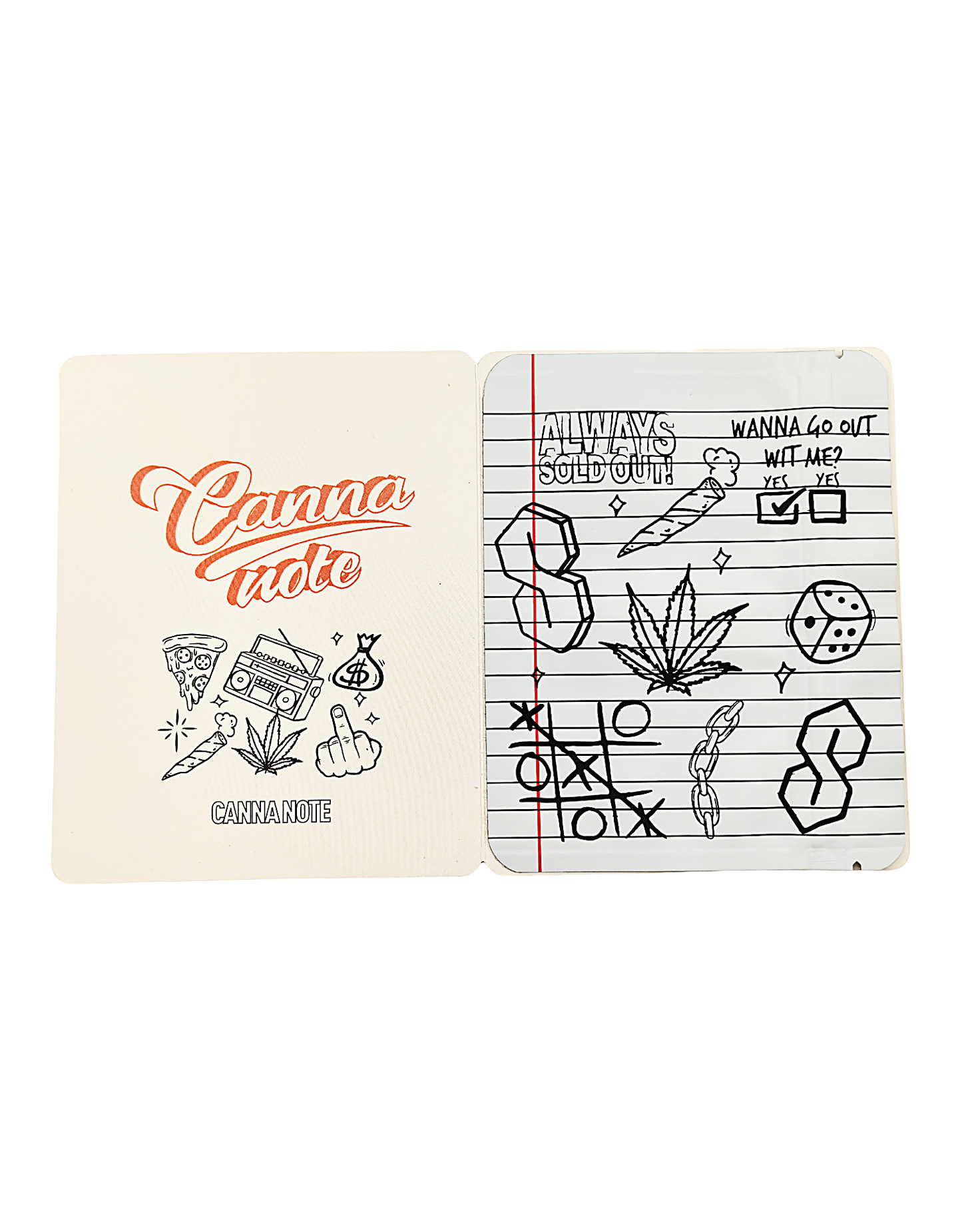 12 Count 4.5" - 3.5" Notebook-Style Mylar Bags  Orange