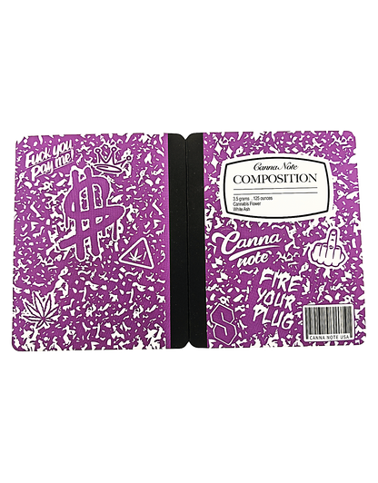 12 Count 4.5" - 3.5" Notebook-Style Mylar Bags  Purple