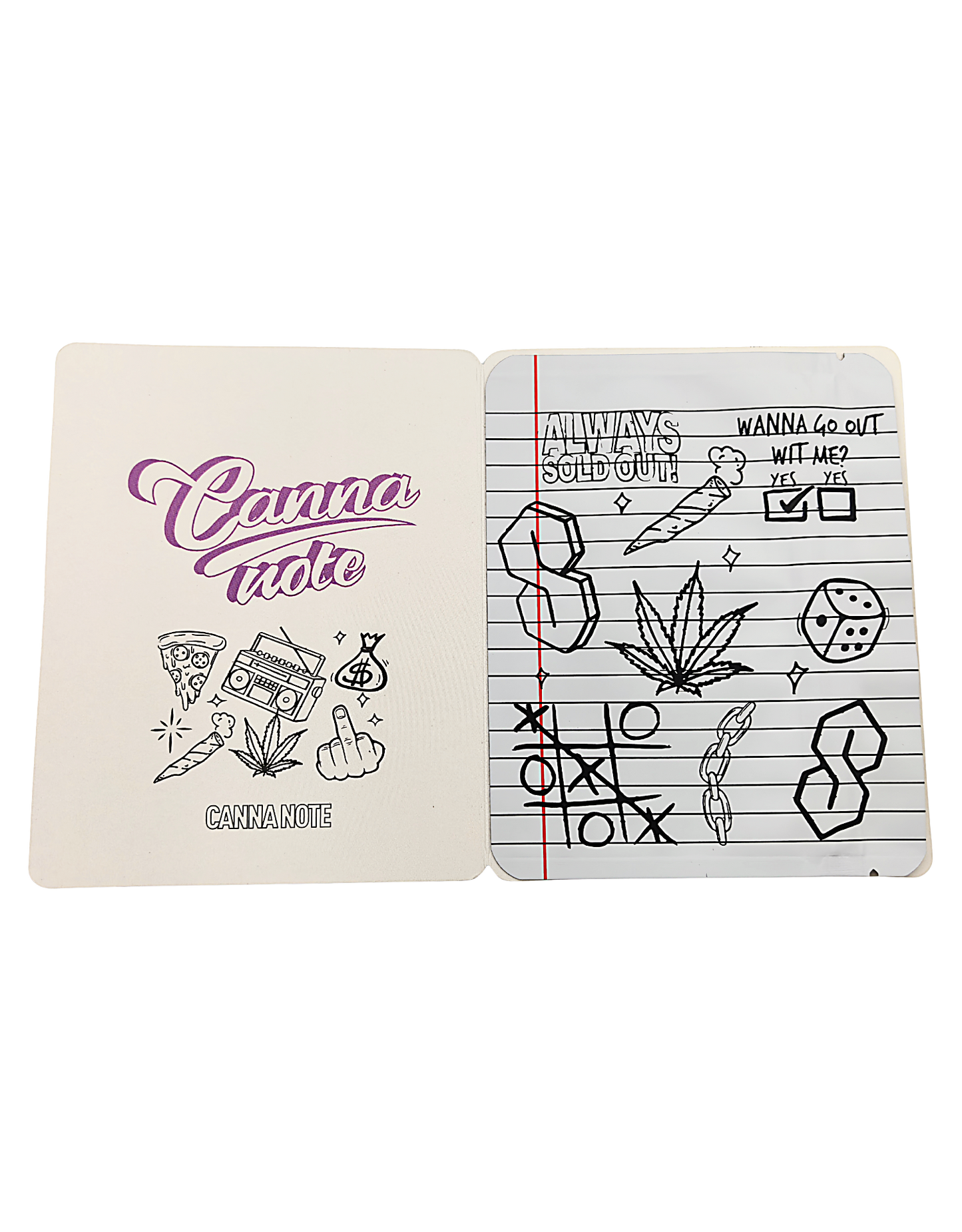 12 Count 4.5" - 3.5" Notebook-Style Mylar Bags  Purple