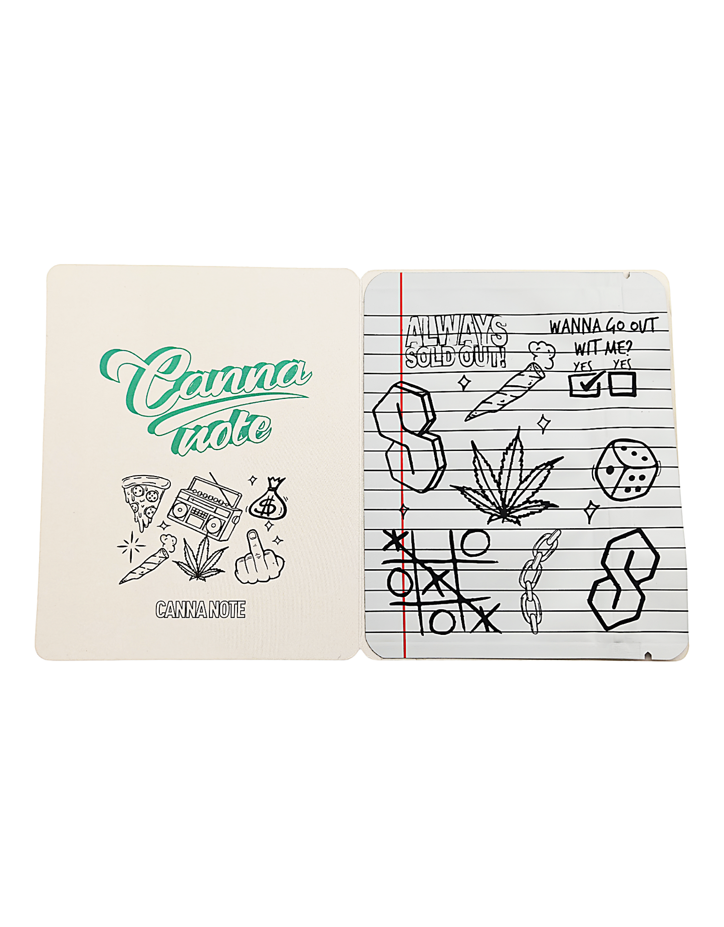 12 Count 4.5" - 3.5" Notebook-Style Mylar Bags  Green