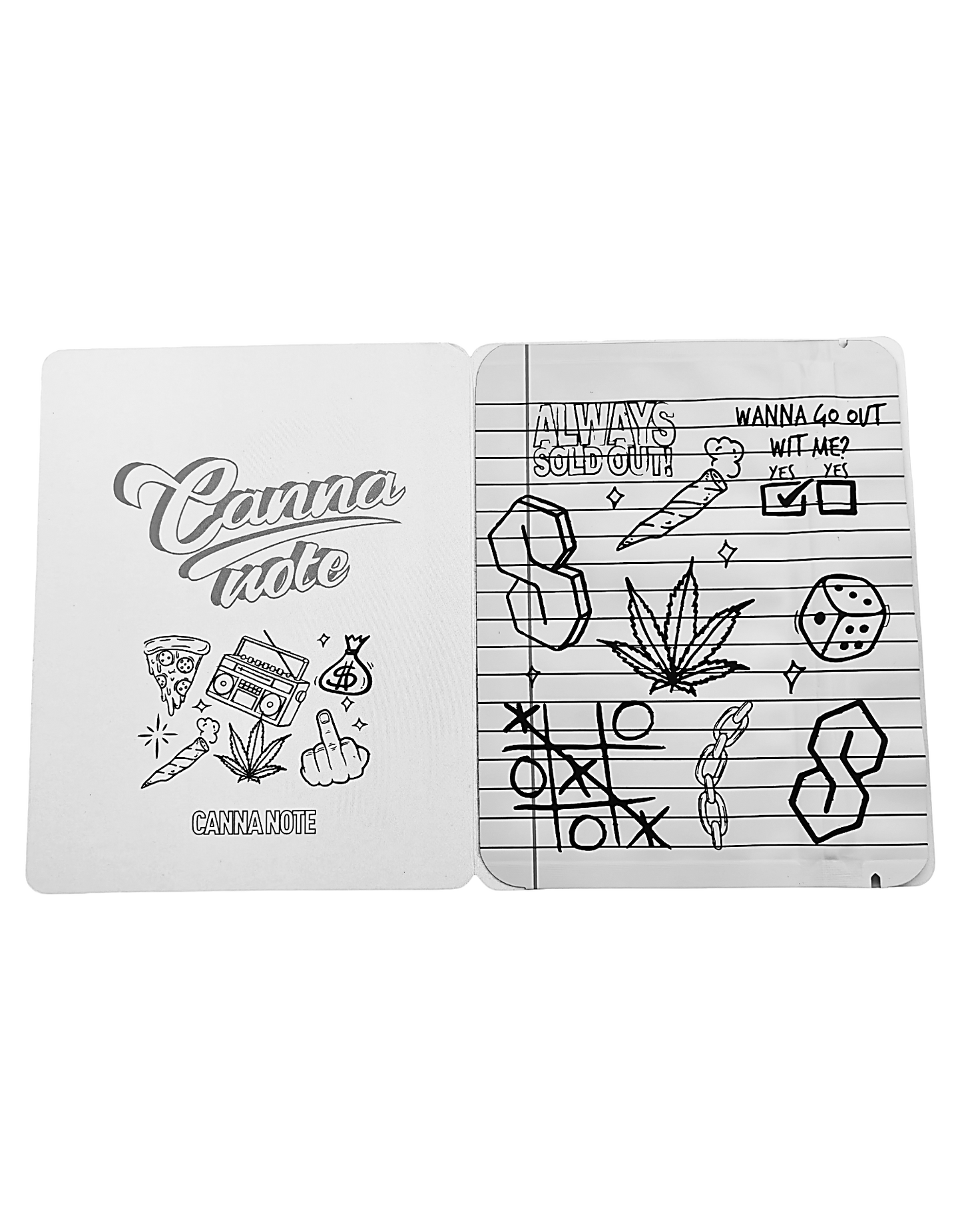 12 Count 4.5" - 3.5" Notebook-Style Mylar Bags Black