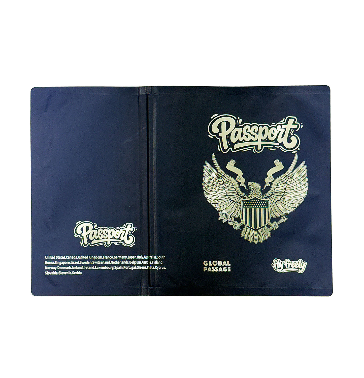 12 Pack – 3.5g Passport Style Mylar Bags - Blue