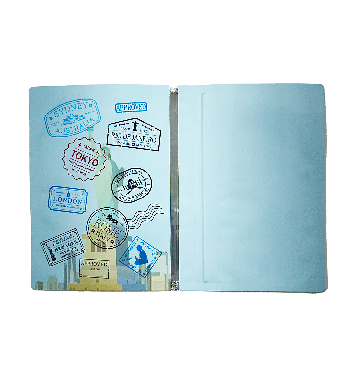 12 Pack – 3.5g Passport Style Mylar Bags - Blue