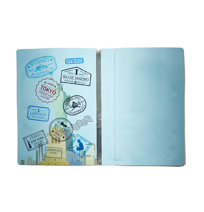 12 Pack – 3.5g Passport Style Mylar Bags - Blue