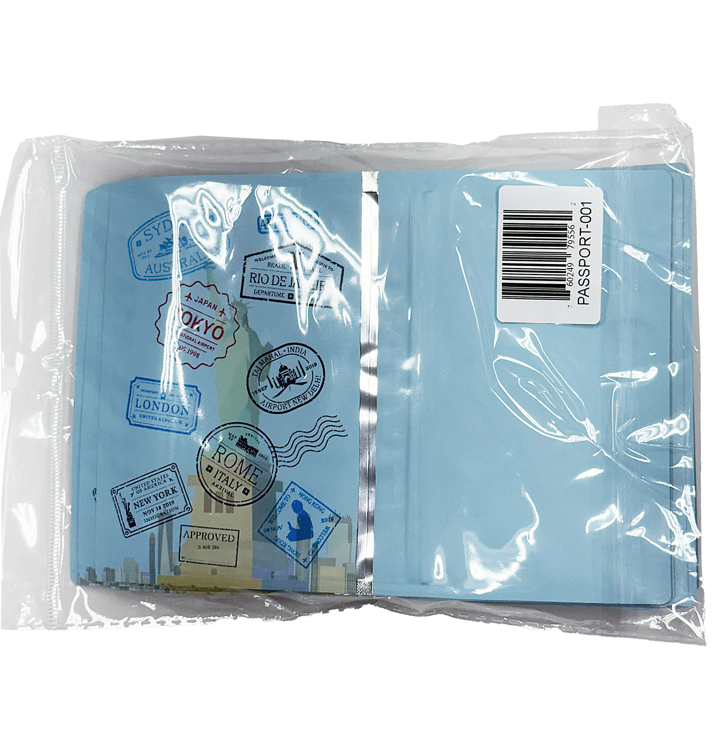 12 Pack – 3.5g Passport Style Mylar Bags - Blue