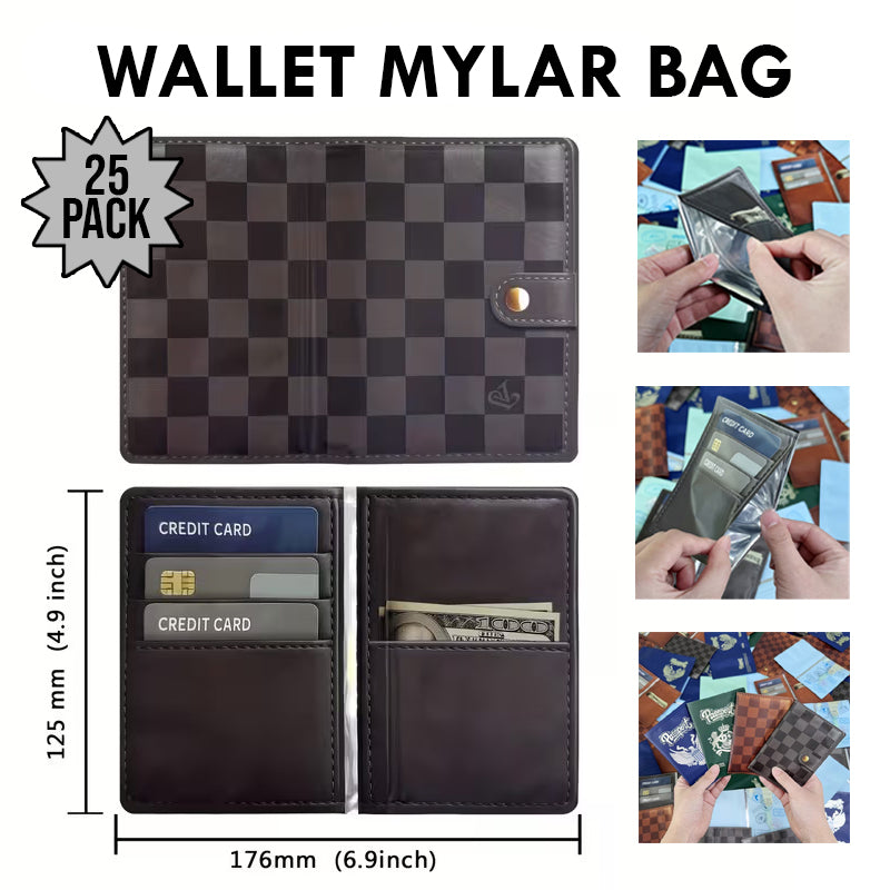 (25 Count) 4 Styles 3.5 Size Passport & Wallet Style Mylar Bags