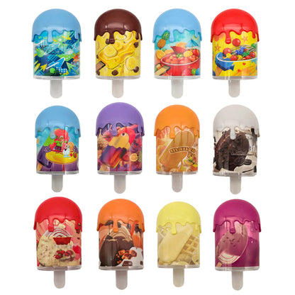 12 Pack – Popsicle Style Plastic Storage Containers with Decorative Wrap Labels - Zasicle Tropicals