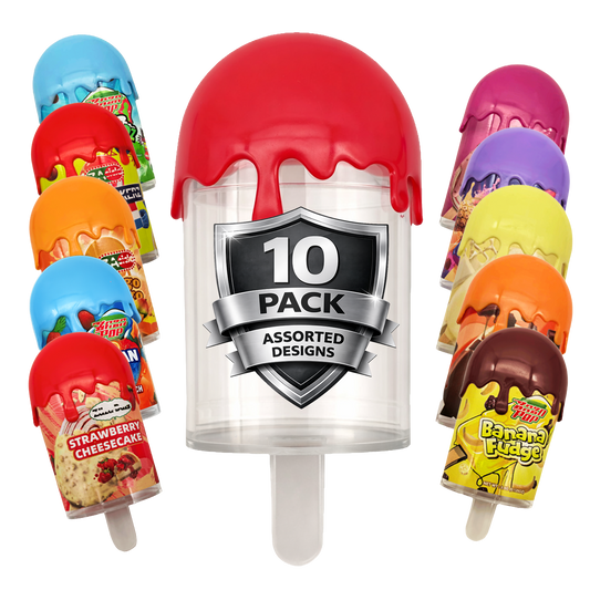 10 Pack 3.5g Popsicle Style Plastic Storage Tubes Mystery Bundle - Assorted Designs
